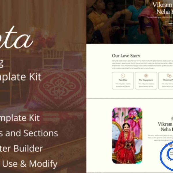 Nunta – Cultural Wedding Elementor Template Kit Nunta is a beautifully designed Elementor Template Kit crafted for Indian weddings, cultural ceremonies, and traditional celebration websites. This kit combines modern web design with cultural elegance, allowing you to create a stunning online presence that reflects the richness of Indian wedding traditions.
