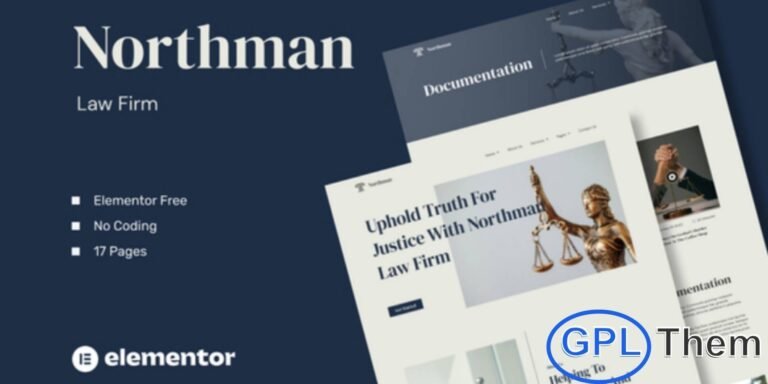 Northman – Law Firm Elementor Template Kit Northman is a professional Law Firm Elementor Template Kit designed to help you build a modern and polished legal website with ease. Created exclusively for the Elementor Page Builder, this kit allows you to launch your law firm, attorney, legal advisor, or consultation website without writing a single line of code.