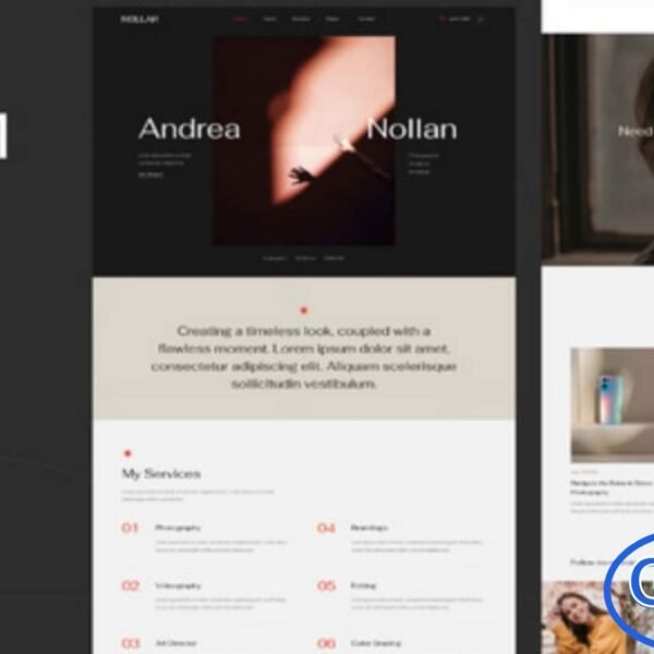Nollan – Photography & Portfolio Elementor Template Kit Nollan is a sleek and modern Photography & Portfolio Elementor Template Kit designed for photographers, videographers, creative professionals, agencies, and anyone who wants a stylish way to showcase their work online. With its clean layout and fully responsive design, Nollan highlights your visuals beautifully on any device.