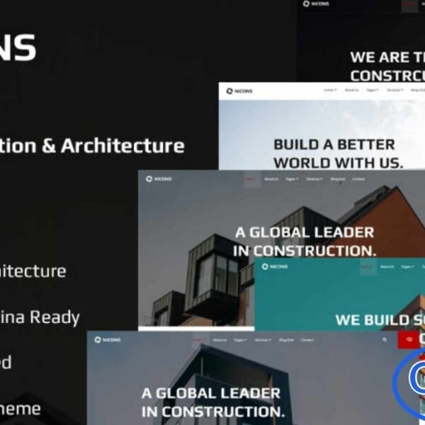 Nicons – Construction & Architecture Elementor Template Kit Nicons is a modern, clean, and highly professional Construction & Architecture Elementor Template Kit designed for construction companies, architectural studios, landscaping services, structural engineering firms, and other building-related businesses.