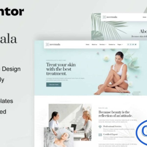 Neermala – Beauty Clinic & Dermatology Elementor Template Kit Neermala is a modern Elementor Template Kit designed specifically for beauty clinics, dermatology centers, and skincare services. With its clean, elegant, and professional layout, Neermala helps you showcase your treatments, services, and expert team effectively.