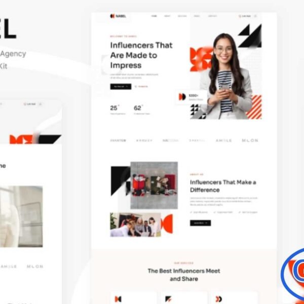 Nabel – Influencer Marketing Agency Elementor Template Kit Nabel is a premium Elementor Template Kit designed specifically for Influencer Marketing Agencies, Talent Agencies, Affiliate Marketing businesses, Social Media Marketing professionals, and other related industries. Featuring a clean, modern, and minimal design, Nabel ensures a 100% responsive layout that looks perfect on all devices.