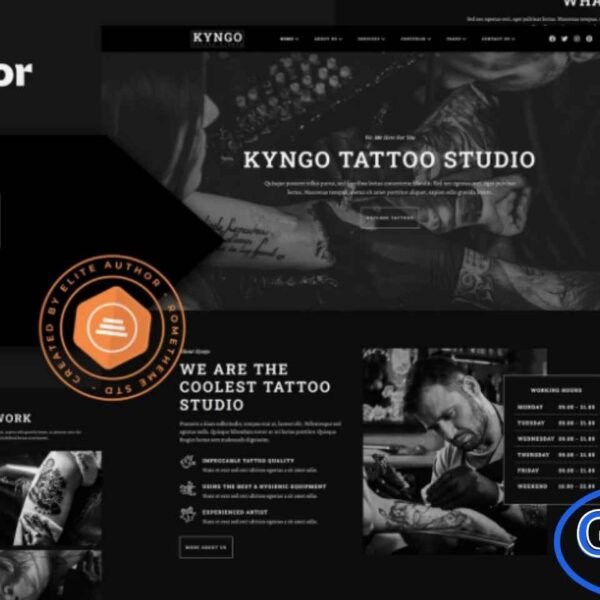 Kyngo – Tattoo Studio Elementor Template Kit Kyngo is a premium Tattoo Studio Elementor Template Kit designed to help tattoo artists and studios build a bold, modern, and visually striking online presence. With 10+ professionally crafted templates, this kit offers a fully responsive, clean, and highly customizable design that works seamlessly across all devices.