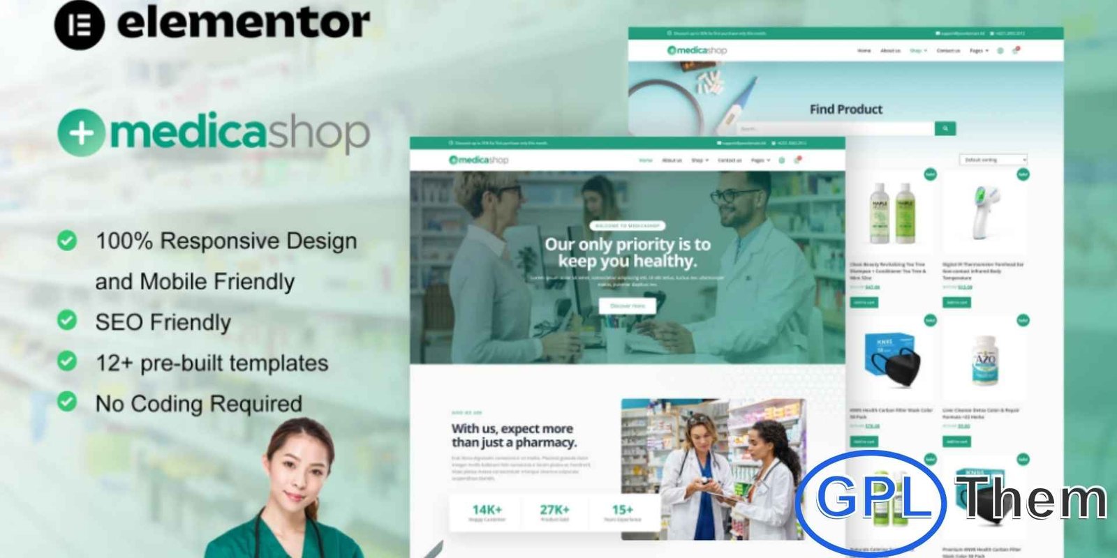 MedicaShop – Pharmacy & Medical Store Elementor Template Kit MedicaShop – Pharmacy & Medical Store Elementor Template Kit MedicaShop is a modern and professional Elementor Template Kit designed for pharmacy and medical store websites. Built with a clean, responsive, and easy-to-customize layout, this kit allows you to create a polished online store for selling medical products, healthcare items, and pharmaceutical supplies.