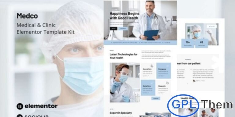 Medco – Medical Clinic & Hospital Elementor Template Kit Medco is a professionally crafted Elementor Template Kit designed for modern medical clinics, hospitals, healthcare centers, doctors, and medical service providers. This kit offers a clean, responsive, and user-friendly layout that helps you build a trustworthy online presence with ease.
