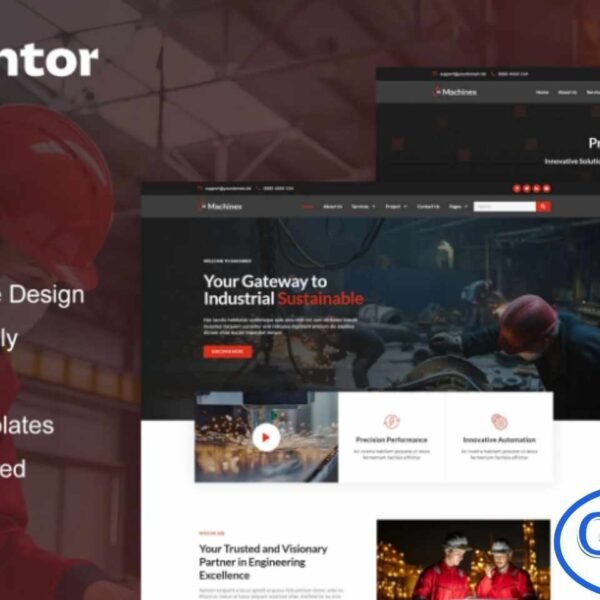 Machinex – Engineering & Industrial Service Elementor Template Kit Machinex is a professional Elementor Pro Template Kit designed specifically for engineering, manufacturing, and industrial service companies. Featuring 12+ expertly crafted templates with a modern and corporate layout, this kit helps you build a high-quality website quickly and effortlessly.
