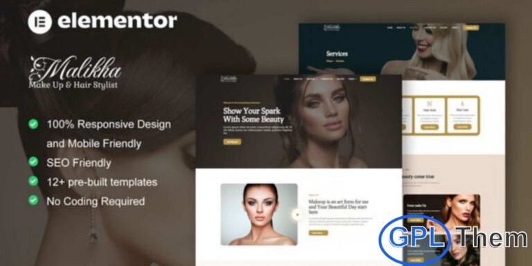 Malikha – Beauty Salon & Spa Elementor Pro Template Kit Malikha is a modern and elegant Elementor Pro Template Kit designed specifically for beauty salons, spas, and wellness centers. Featuring a clean, simple, and visually appealing layout, Malikha makes it easy to create a professional website that highlights your services and enhances your brand’s online presence.