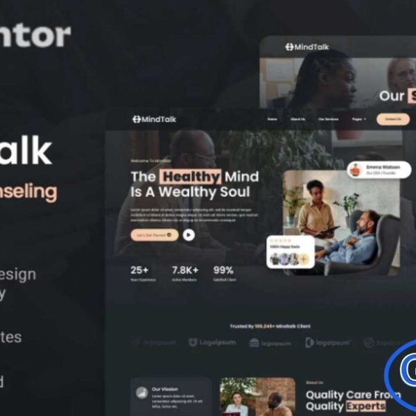 MindTalk – Psychology & Counseling Elementor Template Kit MindTalk is a modern and professional Elementor Template Kit designed for psychologists, counselors, therapists, and mental health professionals. This kit allows you to quickly build a polished WordPress website with a fully responsive and clean layout. Featuring a carefully crafted design system and hand-picked images, MindTalk provides a premium, branded foundation for your online presence.