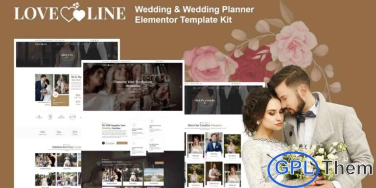 Loveline – Wedding & Wedding Planner Elementor Pro Template Kit Loveline is a premium Elementor Pro Template Kit crafted specifically for wedding planners, wedding consultants, event coordinators, and all wedding-related services. With its clean, modern, and romantic design, Loveline makes it easy to build a professional-level wedding website that beautifully showcases services, portfolios, event details, and client stories.