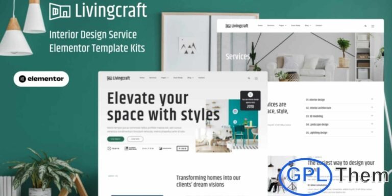 Livingcraft – Interior Design Services Elementor Pro Template Kit Livingcraft is a stylish and modern Elementor Pro Template Kit crafted for interior designers, architecture studios, real estate agencies, and furniture businesses looking to build a polished WordPress website. Featuring a clean, elegant, and visually captivating layout, this kit ensures your portfolio and services stand out.