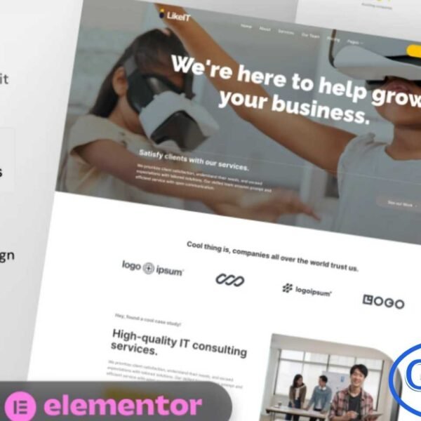 LikeIT – IT Consulting Agency Elementor Pro Template Kit LikeIT is a modern and fully responsive Elementor Pro Template Kit designed for IT consulting agencies, creative startups, and established technology companies. With its clean, minimalist, and professional design, LikeIT helps you create a visually appealing and functional website that highlights your services, expertise, and projects.