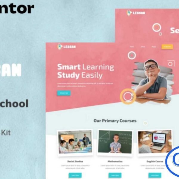 Lessan – Elementary School & Tutoring Elementor Template Kit Lessan is a modern and fully responsive Elementor Template Kit designed for elementary schools, tutoring centers, and educational services. Perfect for creating a professional online presence, Lessan allows schools and tutors to showcase courses, programs, teachers, events, and student activities with ease.