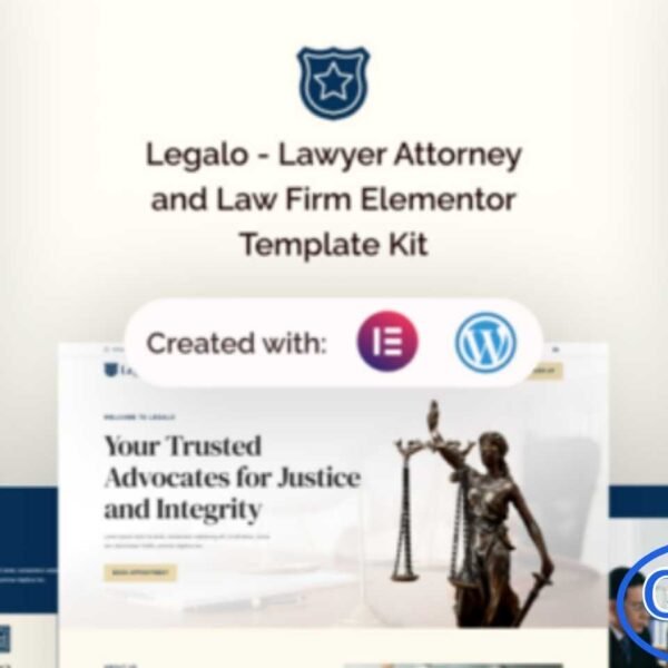 Legalo – Lawyer, Attorney & Law Firm Elementor Template Kit Legalo is a professional Elementor Template Kit designed for lawyers, attorneys, and law firms seeking a strong online presence. With a clean, modern design and fully responsive layout, Legalo allows legal professionals to showcase their services, expertise, and case studies effectively.