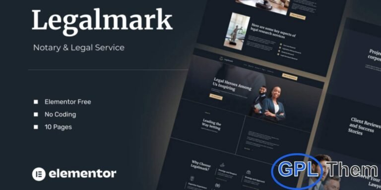 LegalMark – Notary & Legal Service Elementor Template Kit LegalMark is a professional Elementor Template Kit designed specifically for notaries, legal service providers, and law agencies. With a clean, modern layout and fully responsive design, LegalMark makes it easy to create a polished and functional website to showcase your legal services and build client trust.