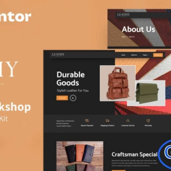 Leathy – Leather Workshop Elementor Template Kit Leathy is a sleek and modern Elementor Template Kit designed specifically for leather workshops, artisans, and handcrafted goods businesses. This template kit enables you to quickly build a professional WordPress website using the Elementor Page Builder plugin.