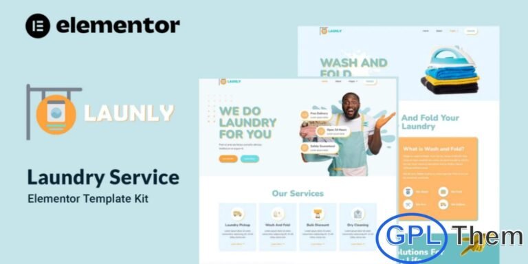 Launly – Laundry Service Elementor Template Kit Launly is a modern and easy-to-use Elementor Template Kit designed for professional laundry services, dry cleaners, and garment care businesses. Built exclusively for the Elementor Page Builder, this kit helps you create a clean, responsive, and conversion-focused website without touching a single line of code. It includes ready-made page layouts that work seamlessly with the free Hello Elementor theme and remain compatible with most Elementor-supported themes.