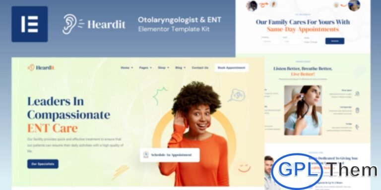 HeardIt – Otolaryngologist & ENT Elementor Pro Template Kit HeardIt is a professionally designed Elementor Pro Template Kit created specifically for otolaryngologists, ENT specialists, audiologists, and ear, nose, and throat medical clinics. Featuring a clean, modern, and trustworthy design, this kit helps you build a fully functional medical website without writing any code.