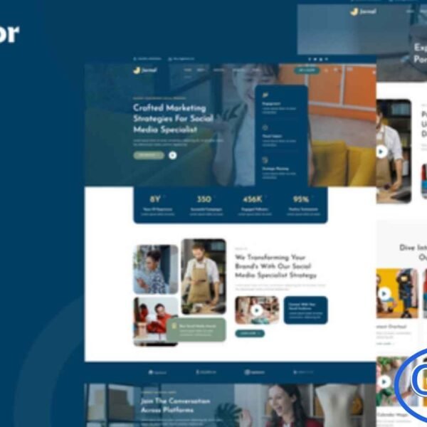 Jornal – Social Media Specialist Elementor Template Kit Jornal is a clean and modern Elementor Template Kit designed for social media specialists, digital marketers, content creators, and online branding professionals. Built for the Elementor Page Builder (free version), this kit allows you to create a professional website quickly and easily without any coding.