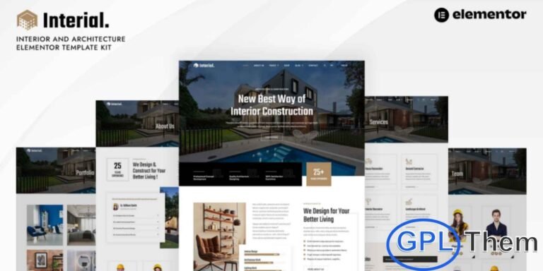 Interial – Interior & Architecture Elementor Template Kit Interial is a stylish and modern Elementor Template Kit crafted for creating professional Interior Design and Architecture websites with ease. Designed for agencies, creative studios, construction firms, designers, and portfolio-focused businesses, this kit helps you build a polished online presence without touching a single line of code.