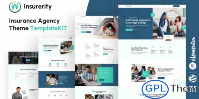 Insurerity – Insurance Agency Elementor Template Kit Insurerity is a modern and professionally crafted Elementor Template Kit designed exclusively for insurance agencies and financial service providers. Featuring a clean, polished layout and a highly intuitive structure, it offers everything you need to build a professional, trustworthy, and visually appealing insurance website.