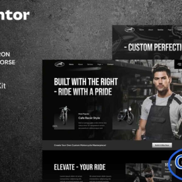 Iron Horse – Custom Motorcycle Builder Elementor Template Kit Iron Horse is a bold and modern Elementor Template Kit designed for custom motorcycle builders, garages, motorclubs, and automotive service businesses. Crafted with a sleek and professional visual style, this kit helps you showcase your custom bike builds, mechanical expertise, and automotive services with maximum impact.