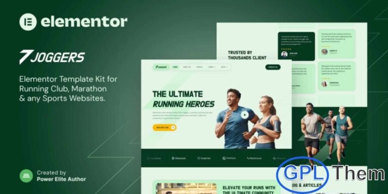 Joggers – Marathon Running Club & Sports Events Elementor Template Kit Joggers is a modern and versatile Elementor Template Kit designed for running clubs, marathon events, jogging communities, and sports organizations. Featuring a clean, professional, and fully responsive layout, this kit ensures your website looks stunning on all devices.