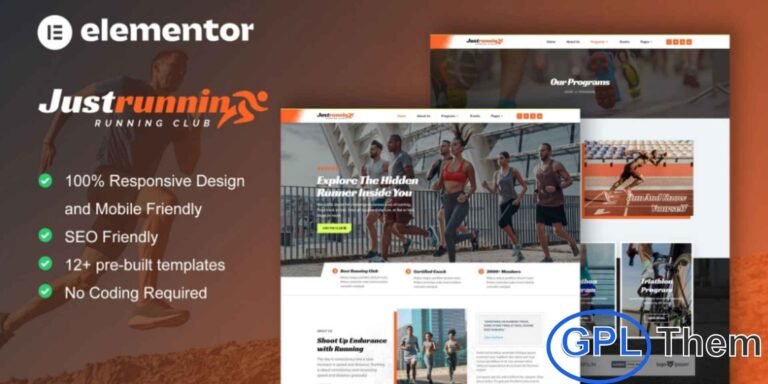 JustRunnin – Running Club, Marathon & Sports Event Elementor Template Kit JustRunnin is a modern and versatile Elementor Template Kit designed for running clubs, marathon events, sports communities, and fitness organizations. With 12+ pre-built templates featuring clean, professional, and modern layouts, this kit allows you to showcase running events, club activities, jogging tracks, and community programs effectively.