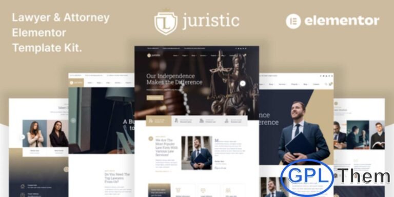 Juristic – Lawyer, Attorney & Law Firm Elementor Template Kit Juristic is a professional and modern Elementor Template Kit designed specifically for lawyers, attorneys, and law firms. Built with Elementor Page Builder, this kit allows you to create a polished and fully functional legal website effortlessly.