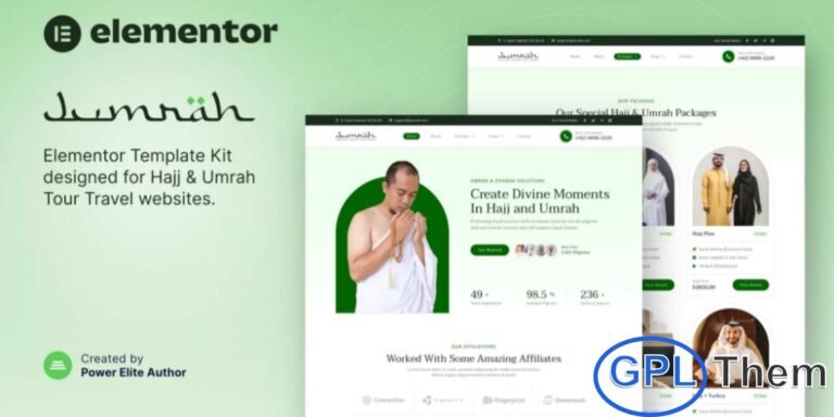 Jumrah – Hajj & Umrah Tour Travel Elementor Template Kit Jumrah is a modern and professionally designed Elementor Template Kit created for Hajj and Umrah travel agencies, Islamic tour operators, and Muslim travel service providers. With its clean, unique, and visually appealing design, Jumrah allows you to showcase pilgrimage packages, travel itineraries, and services for Mecca and Medina tours effectively.