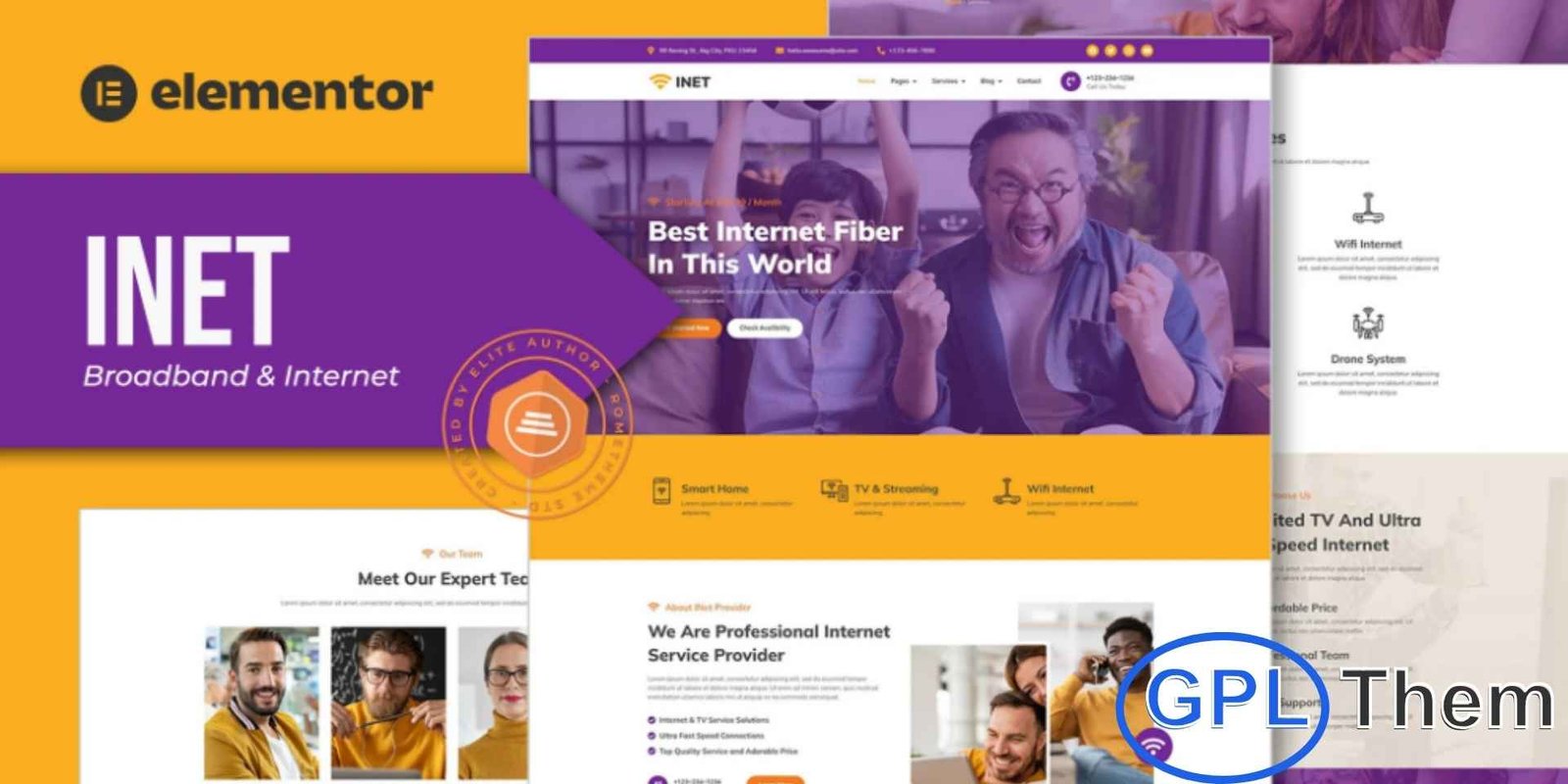 Inet – Broadband & Internet Service Provider Elementor Pro Template Kit Inet – Broadband & Internet Service Provider Elementor Pro Template Kit Inet is a modern and professional Elementor Pro Template Kit designed for broadband providers, internet service companies, and telecom businesses. Featuring a clean, fully responsive design and hand-picked premium images, Inet allows you to showcase services, plans, coverage areas, and client testimonials effectively.