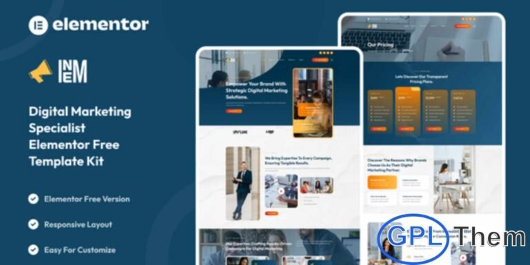 Inem – Digital Marketing Specialist Elementor Template Kit Inem is a modern and professional Elementor Template Kit designed for digital marketing specialists, SEO consultants, and online marketing agencies. With clean, visually appealing layouts, Inem helps you showcase services, client portfolios, campaigns, and marketing strategies effectively.