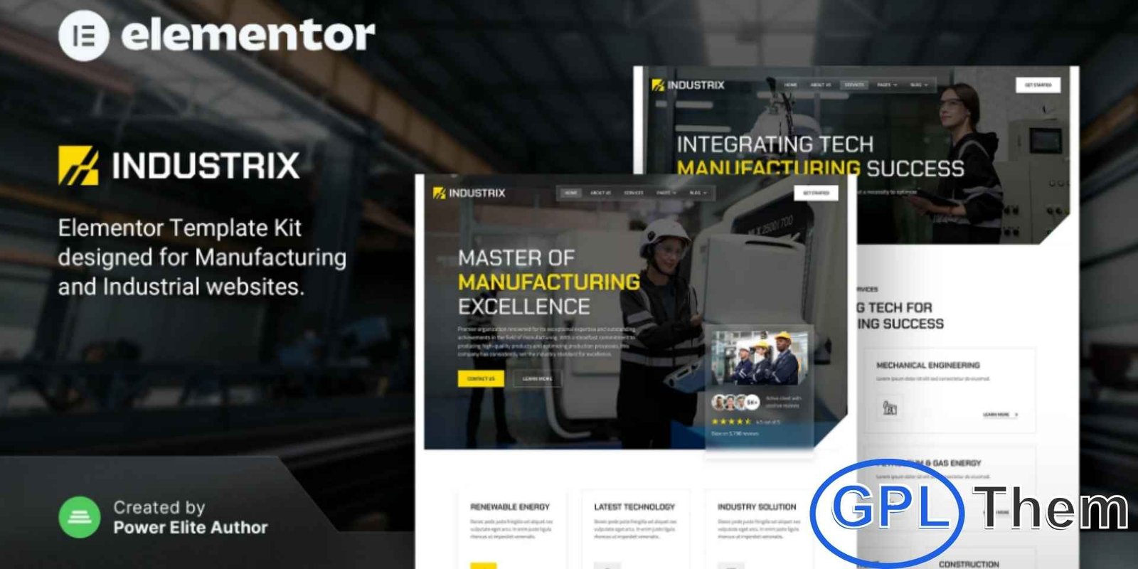 Industrix – Manufacturing & Industrial Elementor Template Kit Industrix – Manufacturing & Industrial Elementor Template Kit Industrix is a professional and modern Elementor Template Kit tailored for businesses in the industrial and manufacturing sector. Perfect for manufacturers, engineering firms, machinery companies, and related industries, Industrix enables you to showcase products, services, projects, and company expertise effectively.