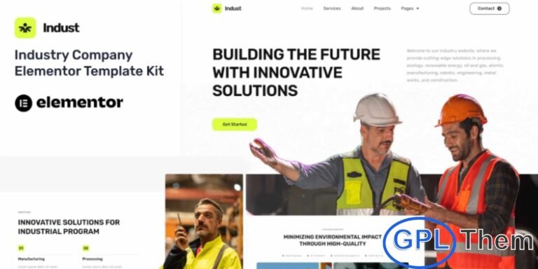 Indust – Industry & Factory Elementor Template Kit Indust is a professionally designed Elementor Template Kit built to help you create a modern, high-performing Industry and Factory website with ease. Perfect for industrial businesses, manufacturing companies, engineering firms, processing plants, and corporate industrial sectors, this kit delivers a clean and contemporary design that elevates your online presence.