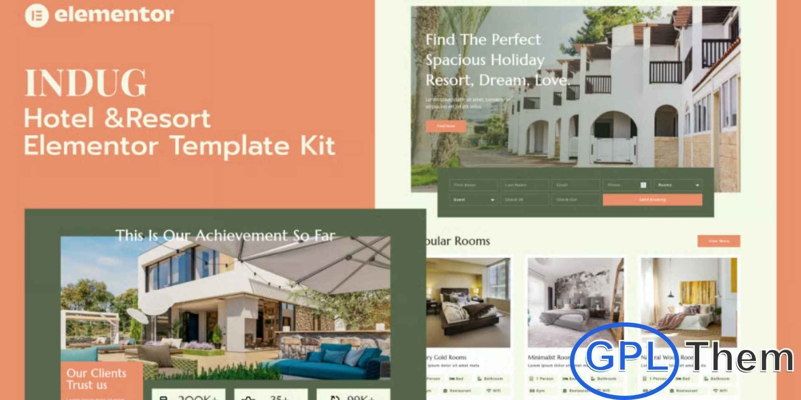 Indug – Hotel & Resort Elementor Pro Template Kit Indug – Hotel & Resort Elementor Pro Template Kit Indug is a premium Hotel & Resort Elementor Pro Template Kit designed to help you build a luxurious and professional hospitality website with ease. Featuring a clean, modern layout and an elegant color palette, this kit is perfect for hotels, resorts, villas, guest houses, and travel accommodation services. The design is fully responsive across desktop, tablet, and mobile, ensuring a seamless browsing experience for all visitors.