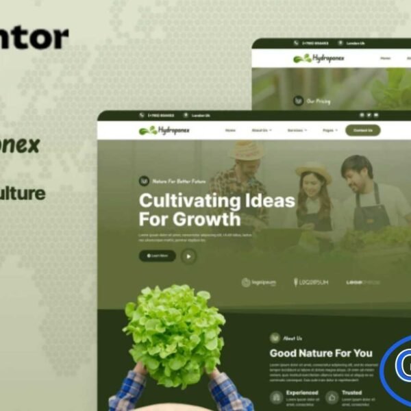 Hydroponex – Hydroponic & Agriculture Elementor Template Kit Hydroponex is a modern and flexible Elementor Template Kit designed for hydroponic farms, agriculture businesses, organic food producers, gardening services, and eco-friendly enterprises.