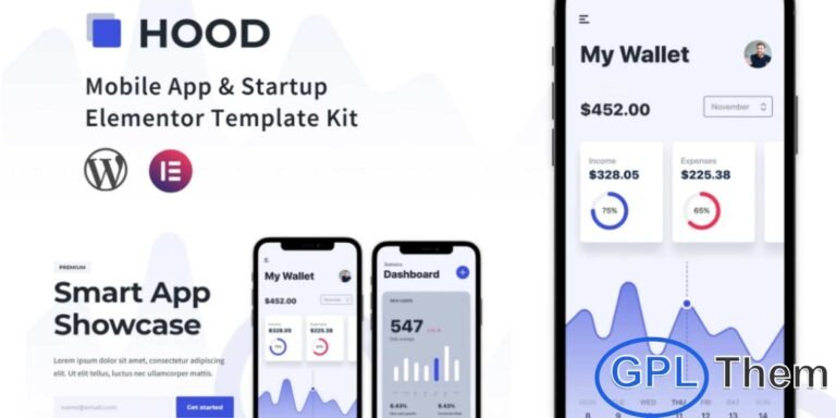 Hood – Mobile App & Startup Elementor Template Kit Hood is a sleek and modern Elementor Template Kit designed for startups, mobile apps, SaaS platforms, and desktop application websites. Built with the Elementor Page Builder, this kit allows you to create a professional, fully functional website quickly and effortlessly without any coding.