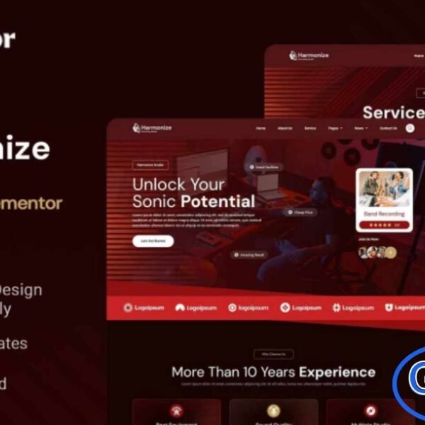 Harmonize – Recording Studio Elementor Template Kit Harmonize is a modern and fully responsive Elementor Template Kit designed for recording studios, music producers, and audio professionals. Perfect for creating a professional website, this kit allows you to showcase your studio services, music projects, team, and client testimonials with ease.
