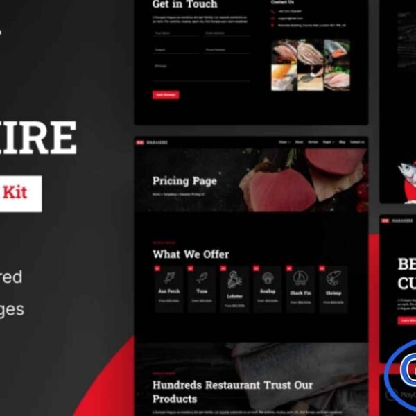 Harahire – Seafood Elementor Pro Template Kit Harahire is a beautifully designed Elementor Pro Template Kit ideal for seafood restaurants, food service businesses, and culinary websites. With a clean, modern, and elegant design, this template kit allows you to showcase your menu, services, team, and special offers in a visually appealing way. Fully customizable using Elementor’s drag-and-drop editor, Harahire requires no coding knowledge.