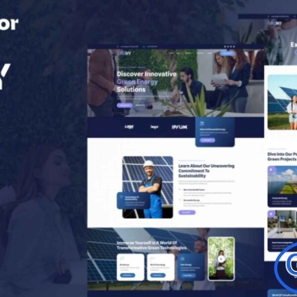 Greny – Solar & Renewable Energy Elementor Template Kit Greny is a professionally crafted Elementor Template Kit designed for Solar Energy, Renewable Energy, and Green Technology businesses. Built using the free version of Elementor, this kit offers a clean, modern, and eco-friendly design that helps you create a powerful online presence without any coding.