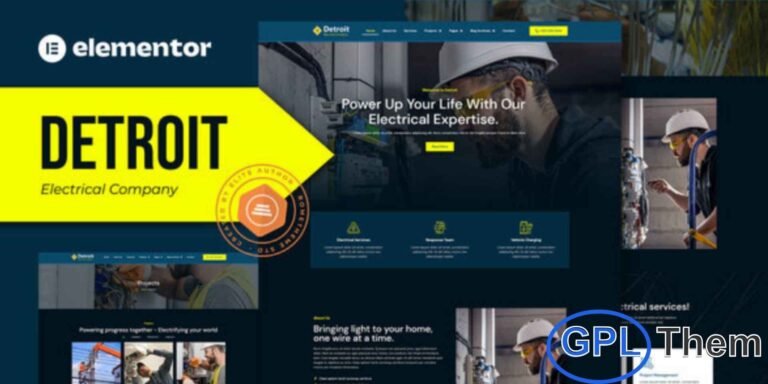 Detroit – Electrical Company Elementor Pro Template Kit Detroit is a powerful and professional Elementor Pro Template Kit crafted specifically for electrical service companies and home maintenance businesses. It is ideal for electricians, electrical installation services, handyman services, air conditioning providers, and home improvement companies looking to build trust online.
