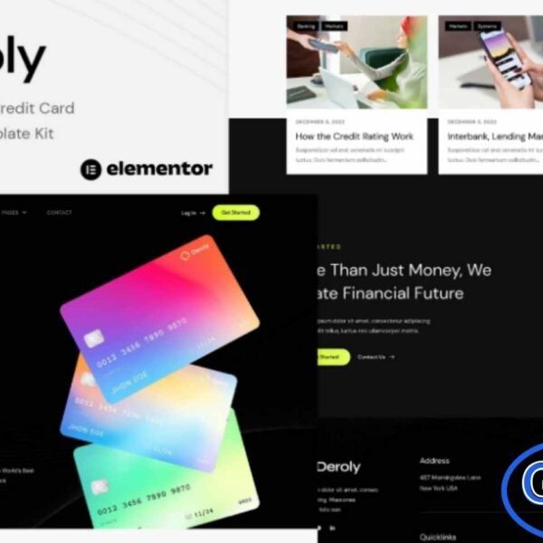 Deroly – Digital Bank & Credit Card Elementor Template Kit Deroly is a modern and professional Elementor Template Kit designed specifically for digital banks, credit card services, insurance agencies, payment gateways, and fintech businesses. It features a clean and trustworthy design that helps build credibility and user confidence in financial services. With a fully responsive layout, Deroly ensures a seamless browsing experience across desktops, tablets, and mobile devices.