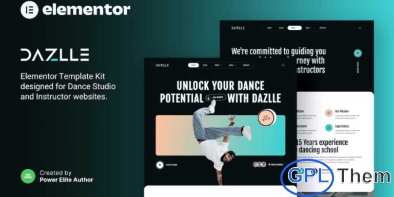 Dazlle – Dance Studio & Instructor Elementor Template Kit Dazlle is a beautifully crafted Elementor Template Kit designed specifically for dance studios, dance instructors, and performing arts professionals. It is perfect for dance schools, ballet studios, Zumba and fitness classes, yoga studios, dance clubs, and theater-related organizations.