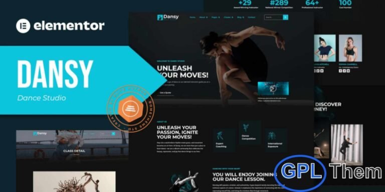 Dansy – Dance Studio Elementor Pro Template Kit Dansy is a professional Elementor Pro Template Kit crafted specifically for dance studios and creative studio websites. Ideal for dance academies, fitness centers, music clubs, DJ events, fashion designer portfolios, and performing arts studios, Dansy offers a modern and visually striking design.