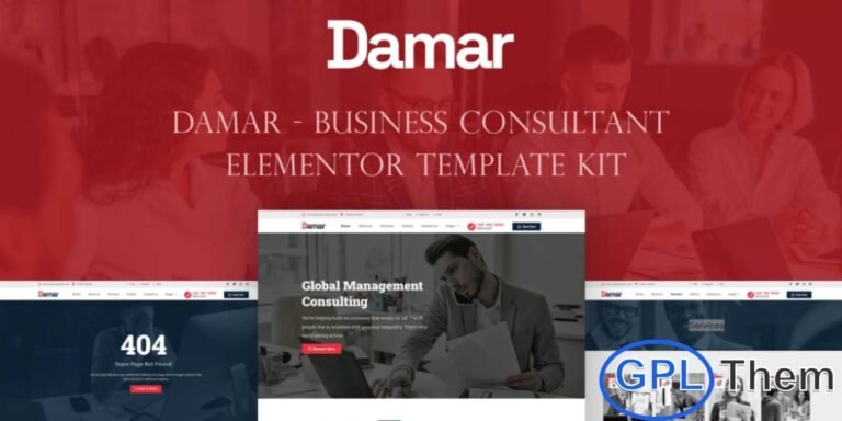Damar – Business Consultant Elementor Template Kit Damar is a professional Elementor Full Site Kit designed for business consultants and corporate service providers. This Elementor Pro template kit allows you to quickly build a modern, professional website with ease. Featuring a fully compatible design system and expertly selected images, Damar gives your business a polished, branded online presence from the start.