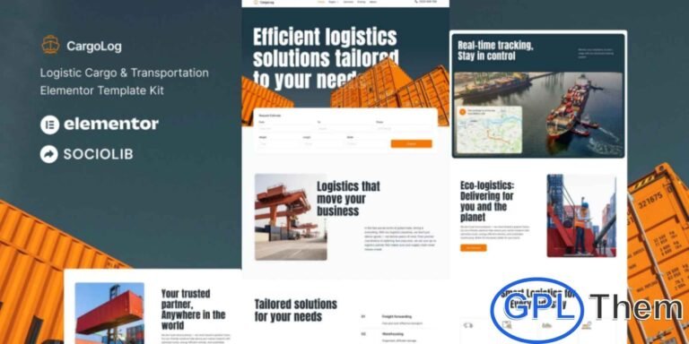 CargoLog – Logistic, Cargo & Transportation Elementor Template Kit CargoLog is a professional Elementor Template Kit designed to help you quickly build a modern website for logistics, cargo, and transportation businesses. Ideal for companies in freight, delivery, courier, warehouse, supply chain, and storage services, this kit offers a fully responsive and user-friendly design.