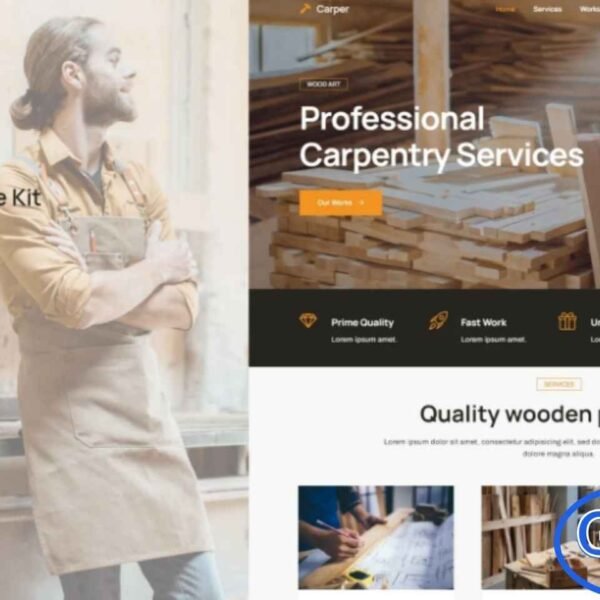 Carper – Carpenter & Craftsman Elementor Template Kit Carper is a sleek and professional Elementor Template Kit designed specifically for carpentry and woodworking service websites. Perfect for carpenters, craftsmen, and wood product businesses, this kit offers a modern and clean layout to showcase your services and portfolio effectively.