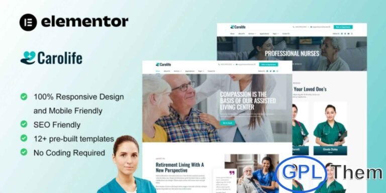 Carolife – Home Care & Private Nursing Services Elementor Template Kit Carolife is a modern Elementor Template Kit designed for creating professional websites for Home Care and Private Nursing Services. Ideal for businesses in senior care, elderly home care, nursing, medical support, and retirement homes, this kit offers a clean, contemporary design that enhances your online presence.