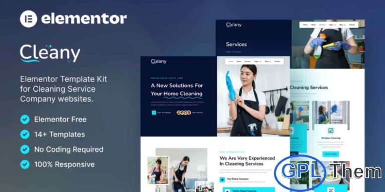 Cleany – Cleaning Service Company Elementor Template Kit Cleany is a modern and SEO-optimized Elementor Template Kit designed to help cleaning service companies build a professional and high-converting website with ease. Perfect for cleaning service agencies, house cleaning providers, office cleaning, and commercial cleaning businesses, Cleany offers a clean, trustworthy, and user-friendly design.