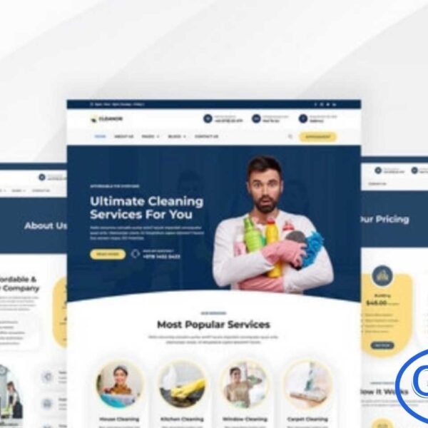 Cleanor – Cleaning Services Elementor Pro Template Kit Cleanor is a powerful and SEO-friendly Elementor Pro Template Kit designed to help cleaning businesses create a professional and conversion-focused website with ease. Perfect for cleaning agencies, cleaning service providers, and online cleaning booking platforms, Cleanor supports a wide range of services including commercial cleaning, house cleaning, hospital cleaning, floor and window cleaning, laundry, and sanitization services.