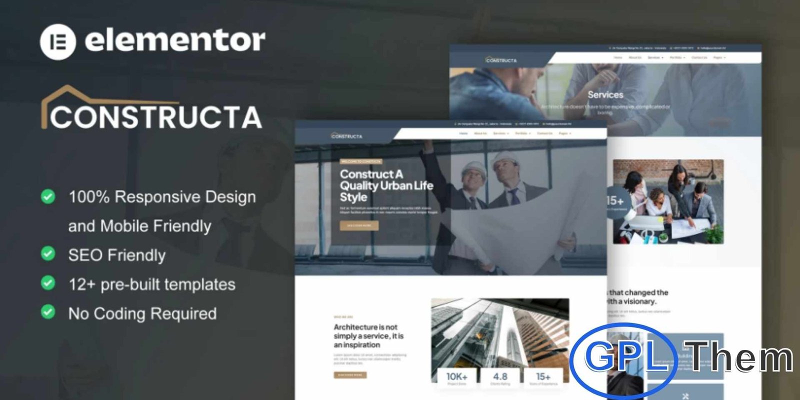 Constructa – Construction & Building Elementor Pro Template Kit Constructa – Construction & Building Elementor Pro Template Kit Constructa is a modern and SEO-optimized Elementor Pro Template Kit designed for construction and building service websites. It is ideal for construction companies, building contractors, architecture firms, industrial services, manufacturing businesses, and mechanical service providers. With its clean, professional, and well-structured layouts, Constructa helps you present projects, services, and company profiles with confidence.
